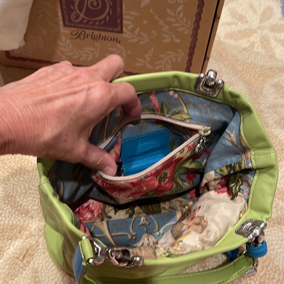 Brighton Jodi reversible leather/fabric small handbag in original bag & box - Picture 7 of 9